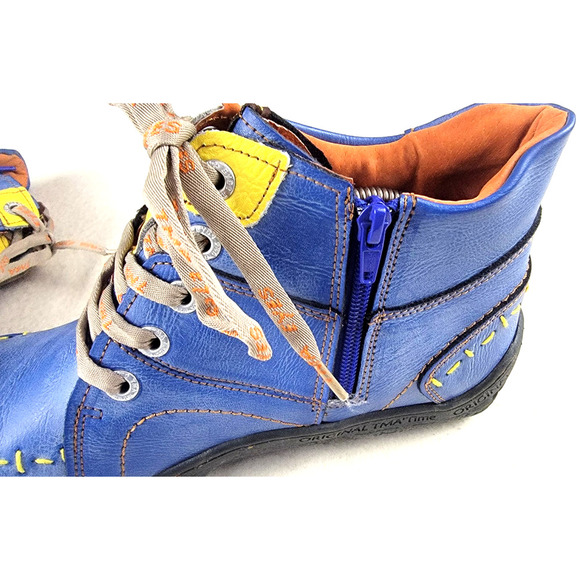 TMA EYES Stitching Shoes Leather Lace-up Handwork Casual Boots Womans Size 10.5 - Picture 7 of 13